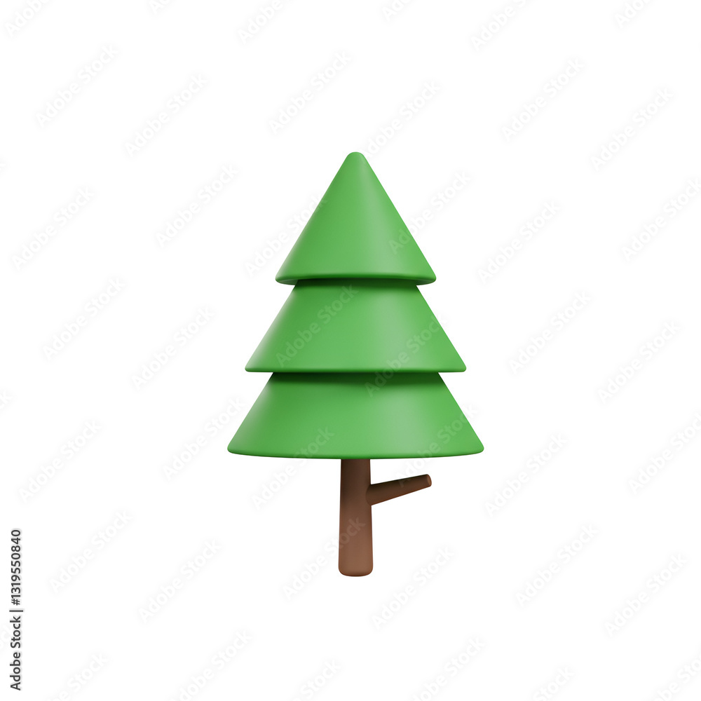 Minimal Evergreen Pine Tree with Straight Trunk Icon Minimal Evergreen Pine Tree with Straight Trunk Icon
