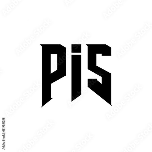 PIS letter logo design for technology company. PIS logo design black and white color combination. PIS logo, PIS vector, PIS design, PIS icon, PIS alphabet. PIS typography logo design.
