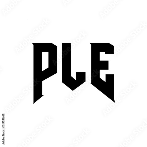 PLE letter logo design for technology company. PLE logo design black and white color combination. PLE logo, PLE vector, PLE design, PLE icon, PLE alphabet. PLE typography logo design.