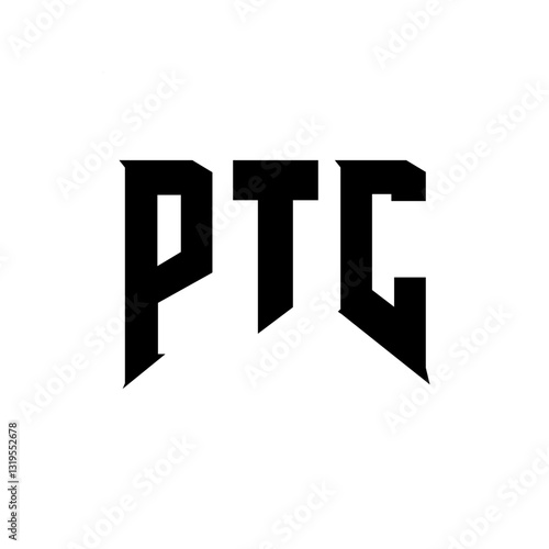 PTC letter logo design for technology company. PTC logo design black and white color combination. PTC logo, PTC vector, PTC design, PTC icon, PTC alphabet. PTC typography logo design.