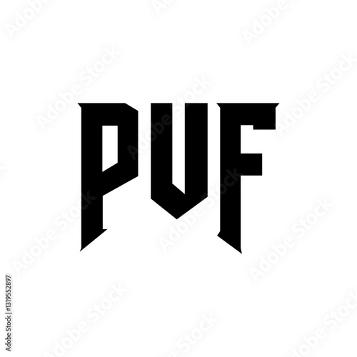 PUF letter logo design for technology company. PUF logo design black and white color combination. PUF logo, PUF vector, PUF design, PUF icon, PUF alphabet. PUF typography logo design.