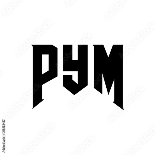 PYM letter logo design for technology company. PYM logo design black and white color combination. PYM logo, PYM vector, PYM design, PYM icon, PYM alphabet. PYM typography logo design.