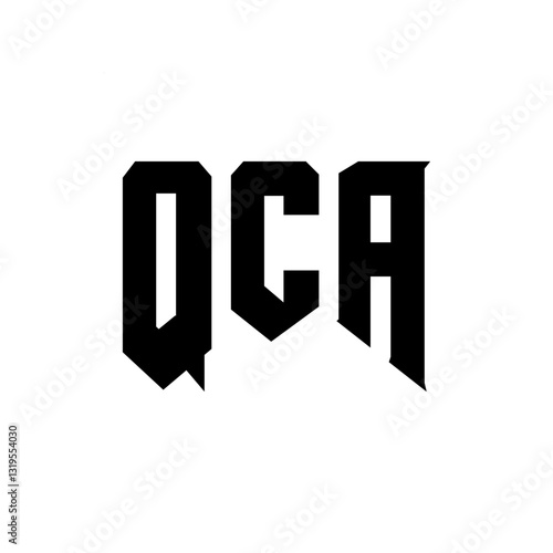 QCA letter logo design for technology company. QCA logo design black and white color combination. QCA logo, QCA vector, QCA design, QCA icon, QCA alphabet. QCA typography logo design.