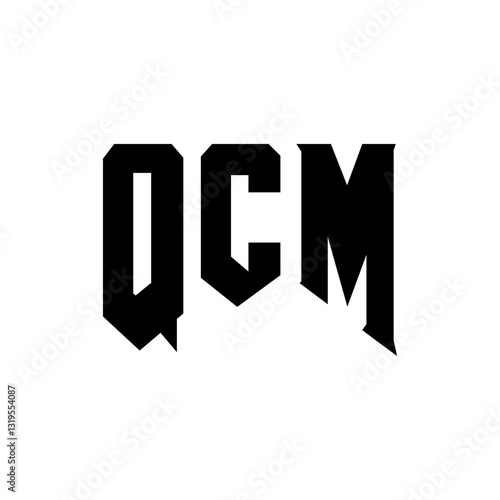 QCM letter logo design for technology company. QCM logo design black and white color combination. QCM logo, QCM vector, QCM design, QCM icon, QCM alphabet. QCM typography logo design.