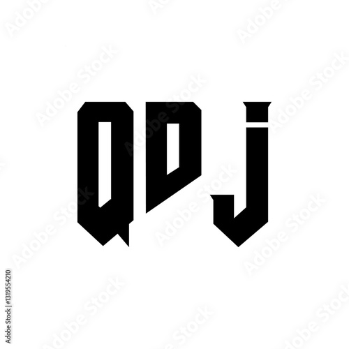 QDJ letter logo design for technology company. QDJ logo design black and white color combination. QDJ logo, QDJ vector, QDJ design, QDJ icon, QDJ alphabet. QDJ typography logo design.