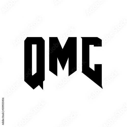 QMC letter logo design for technology company. QMC logo design black and white color combination. QMC logo, QMC vector, QMC design, QMC icon, QMC alphabet. QMC typography logo design.