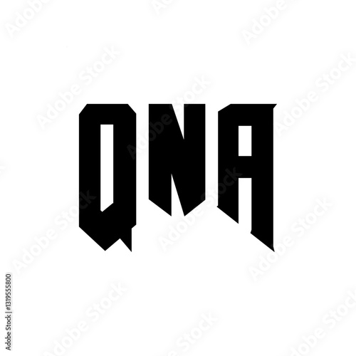 QNA letter logo design for technology company. QNA logo design black and white color combination. QNA logo, QNA vector, QNA design, QNA icon, QNA alphabet. QNA typography logo design.