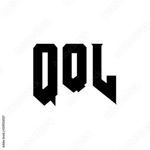 QQL letter logo design for technology company. QQL logo design black and white color combination. QQL logo, QQL vector, QQL design, QQL icon, QQL alphabet. QQL typography logo design.