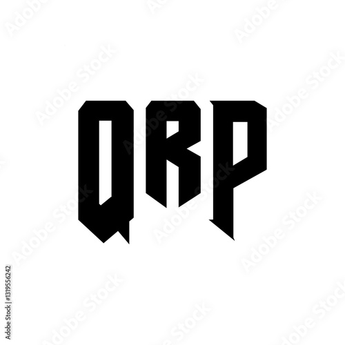 QRP letter logo design for technology company. QRP logo design black and white color combination. QRP logo, QRP vector, QRP design, QRP icon, QRP alphabet. QRP typography logo design.