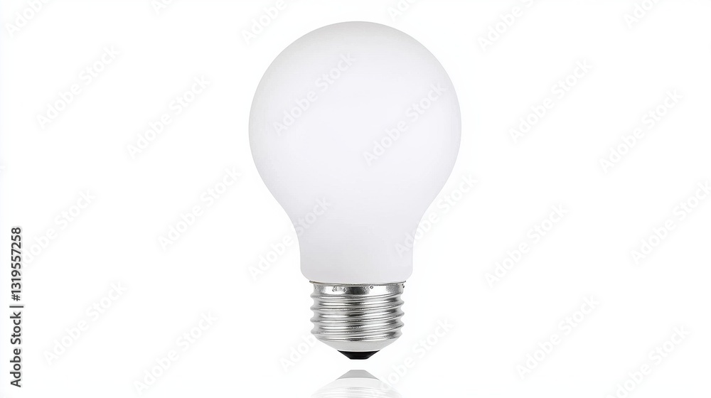 Frosted White Lightbulb on White Background Frosted White Lightbulb on White Background