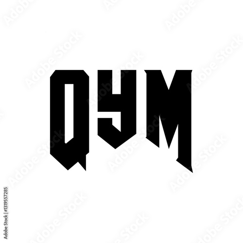 QYM letter logo design for technology company. QYM logo design black and white color combination. QYM logo, QYM vector, QYM design, QYM icon, QYM alphabet. QYM typography logo design.