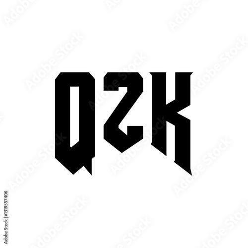 QZK letter logo design for technology company. QZK logo design black and white color combination. QZK logo, QZK vector, QZK design, QZK icon, QZK alphabet. QZK typography logo design.