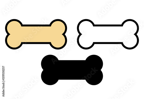 Dog Bone Illustration Set Isolated On White