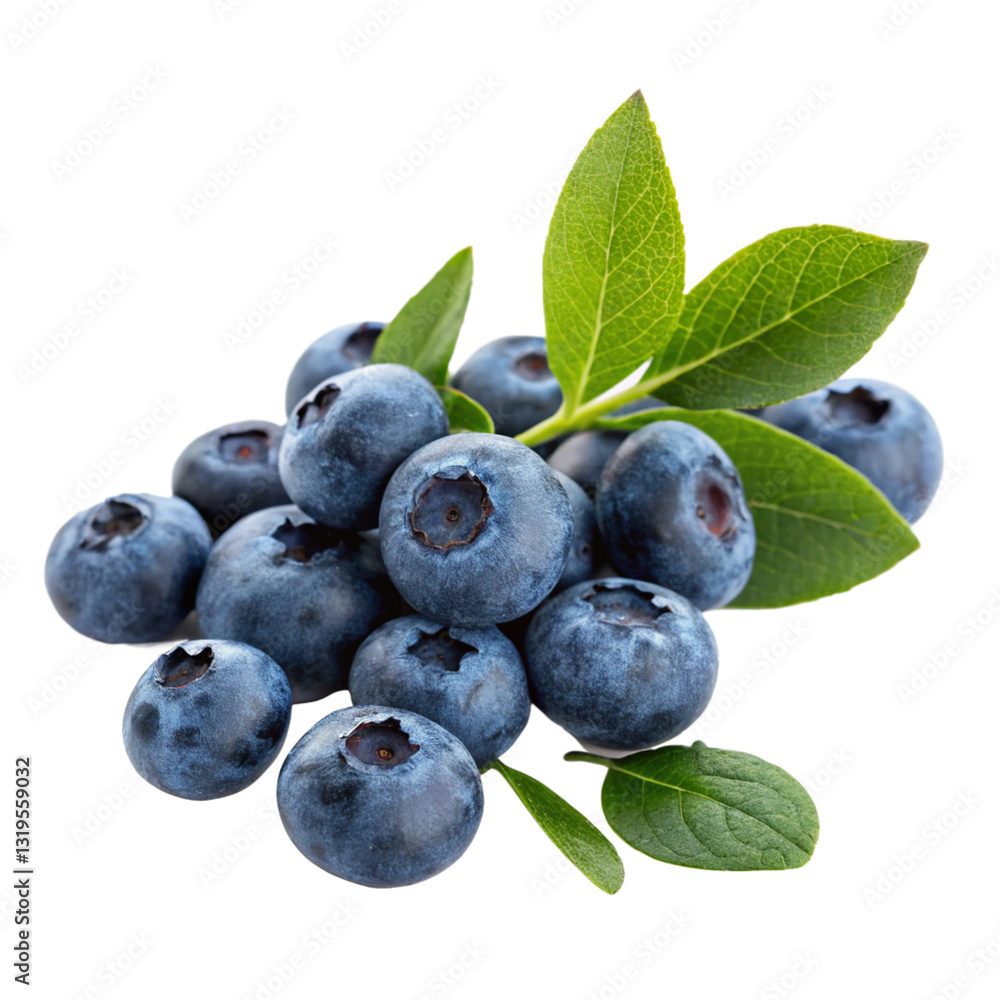 fresh blueberries with leaves isolated fresh blueberries with leaves isolated