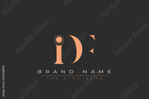 IDF abstract letter logo design. This logo is designed by three abstract letters.