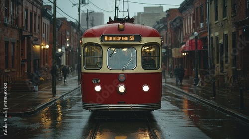 Wallpaper Mural Rainy streetcar in urban neighborhood Torontodigital.ca