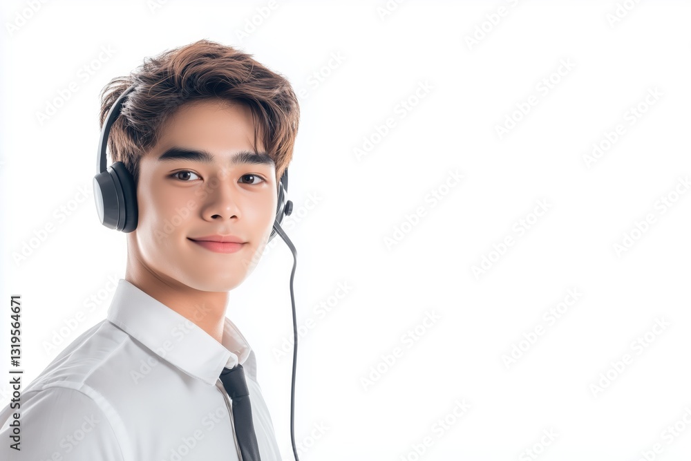 Customer Support Interaction Office Portrait Modern Environment Side View Professional Concept Customer Support Interaction Office Portrait Modern Environment Side View Professional Concept