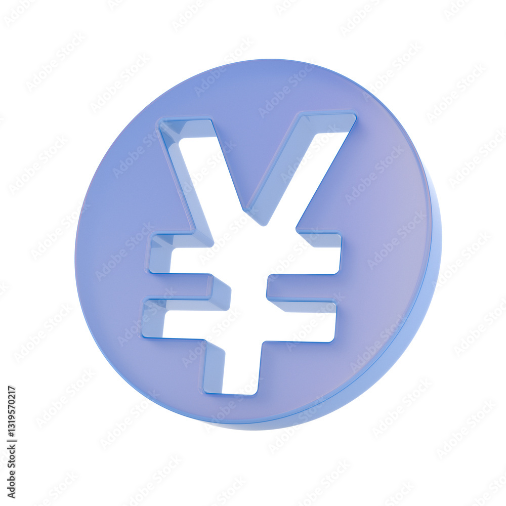 symbol Yen on white background. Isolated 3D illustration symbol Yen on white background. Isolated 3D illustration
