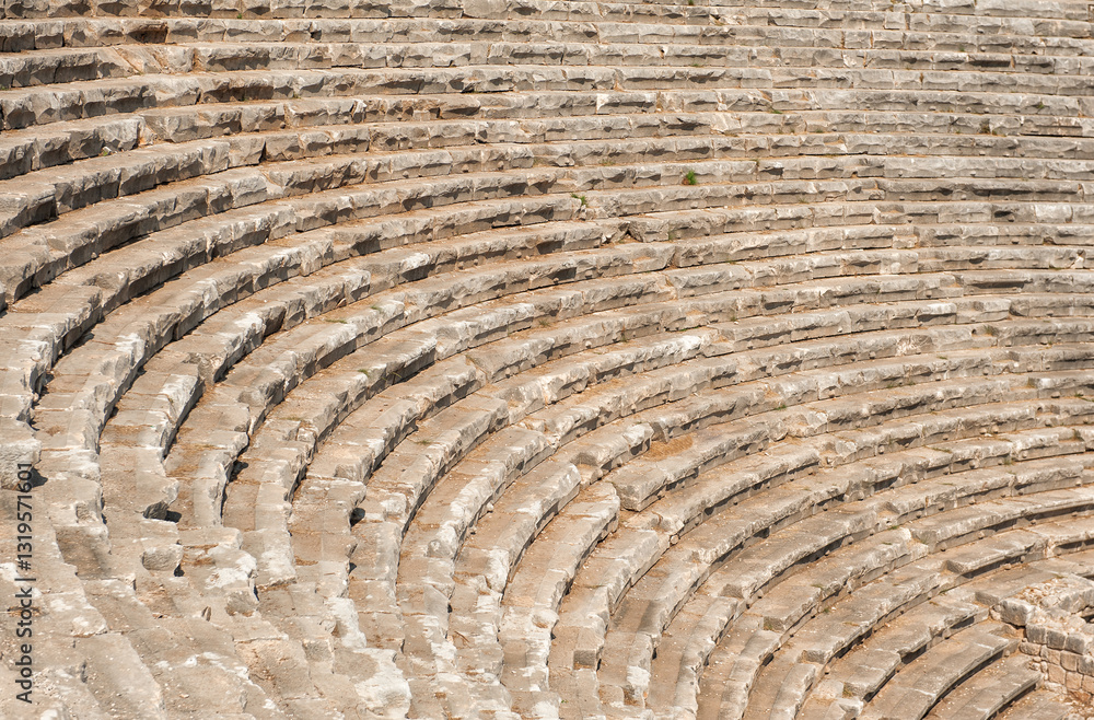 Steps of The ancient Greek amphitheater at the antique City in Turkey Steps of The ancient Greek amphitheater at the antique City in Turkey