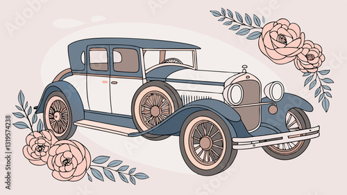 vintage car vector