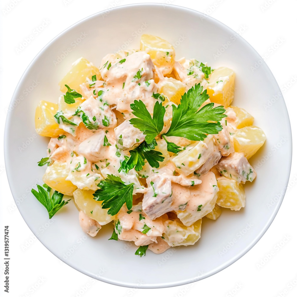 A delicious assortment of pasta and salad dishes with shrimp, chicken, and fresh vegetables A delicious assortment of pasta and salad dishes with shrimp, chicken, and fresh vegetables