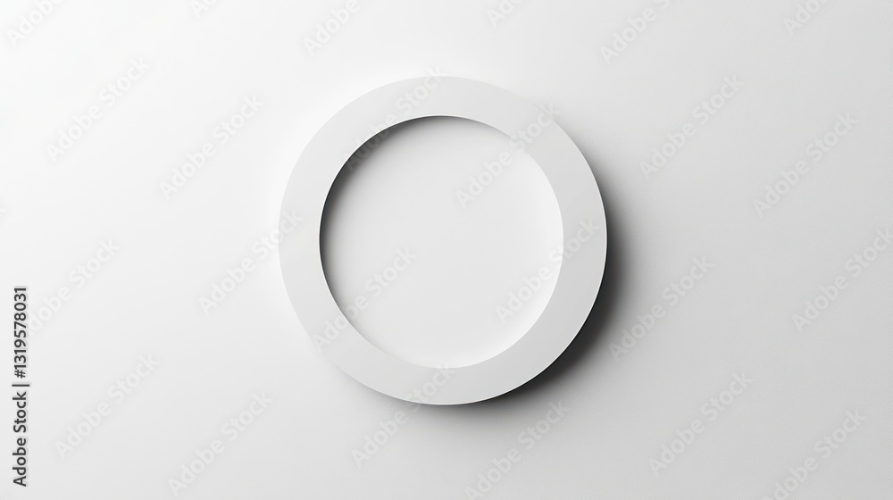 Empty White Circle on Plain Background, Use Design Element Empty White Circle on Plain Background, Use Design Element