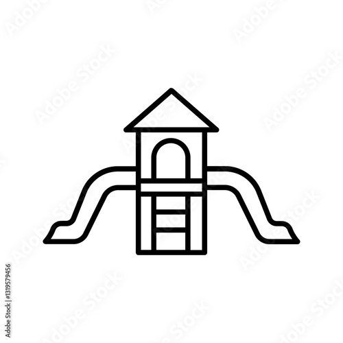 Kid playground icon color editable on white background