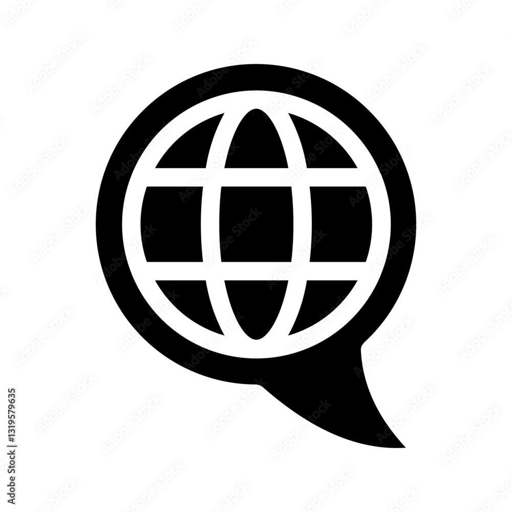 Language icon color editable on white background