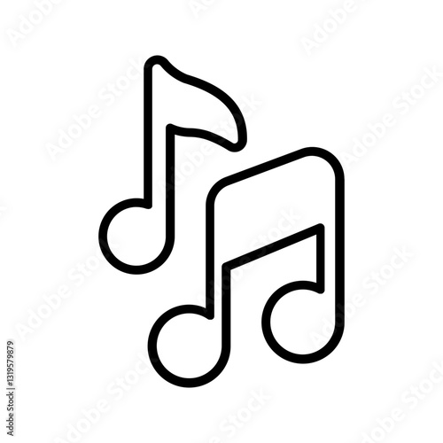 Music note icon color editable on white background