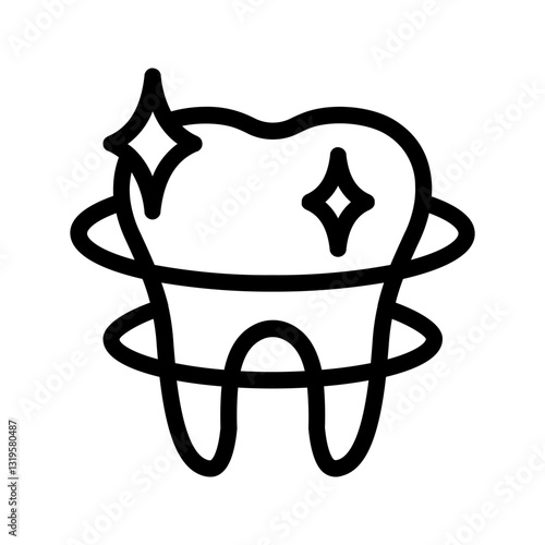 Teeth cleaning icon color editable on white background