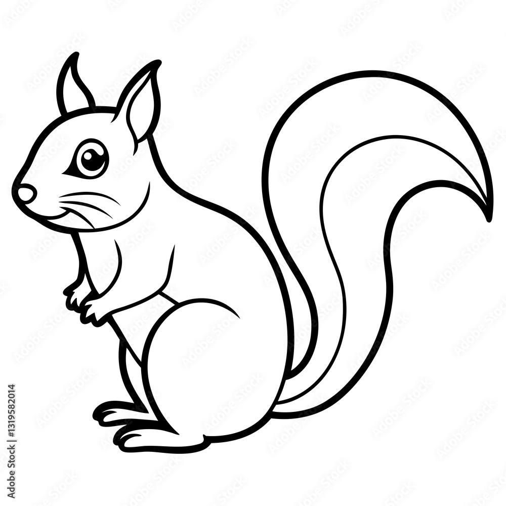 Sleek One-Stroke Squirrel Vector Art Sleek One-Stroke Squirrel Vector Art