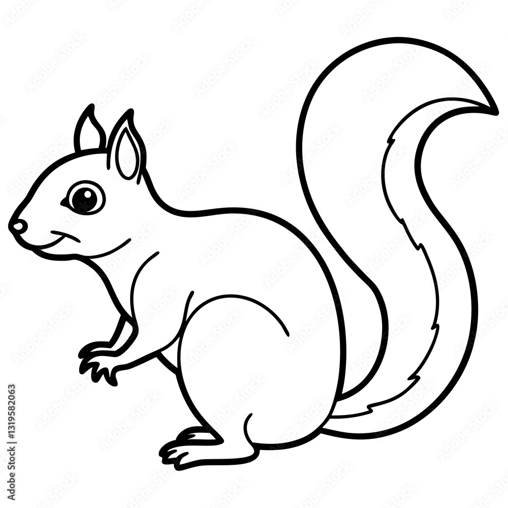 Sleek One-Stroke Squirrel Vector Art Sleek One-Stroke Squirrel Vector Art