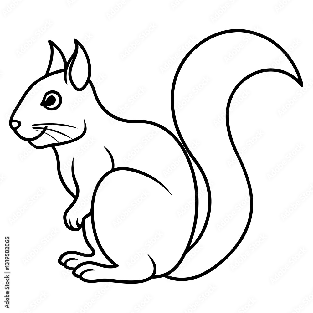 Sleek One-Stroke Squirrel Vector Art Sleek One-Stroke Squirrel Vector Art