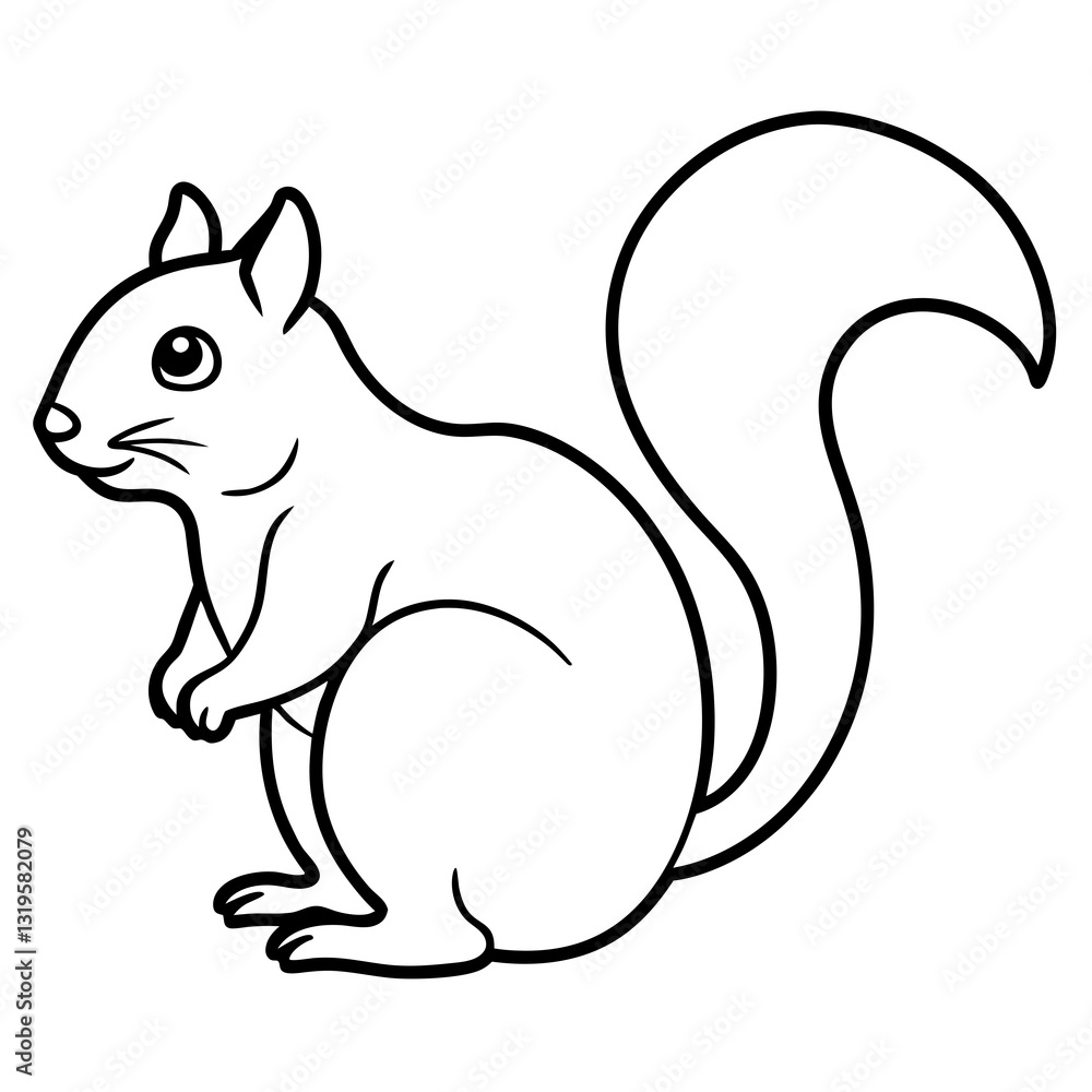 Sleek One-Stroke Squirrel Vector Art Sleek One-Stroke Squirrel Vector Art