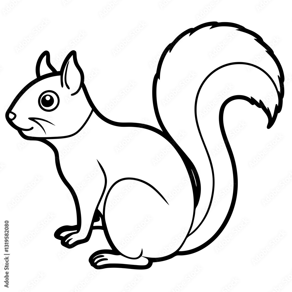 Sleek One-Stroke Squirrel Vector Art Sleek One-Stroke Squirrel Vector Art
