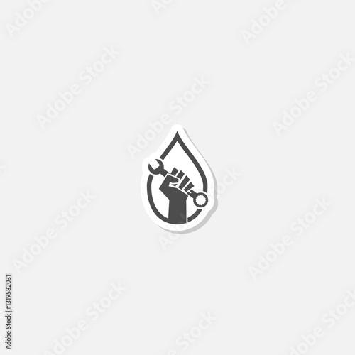  Water service logo sticker isolated on gray background