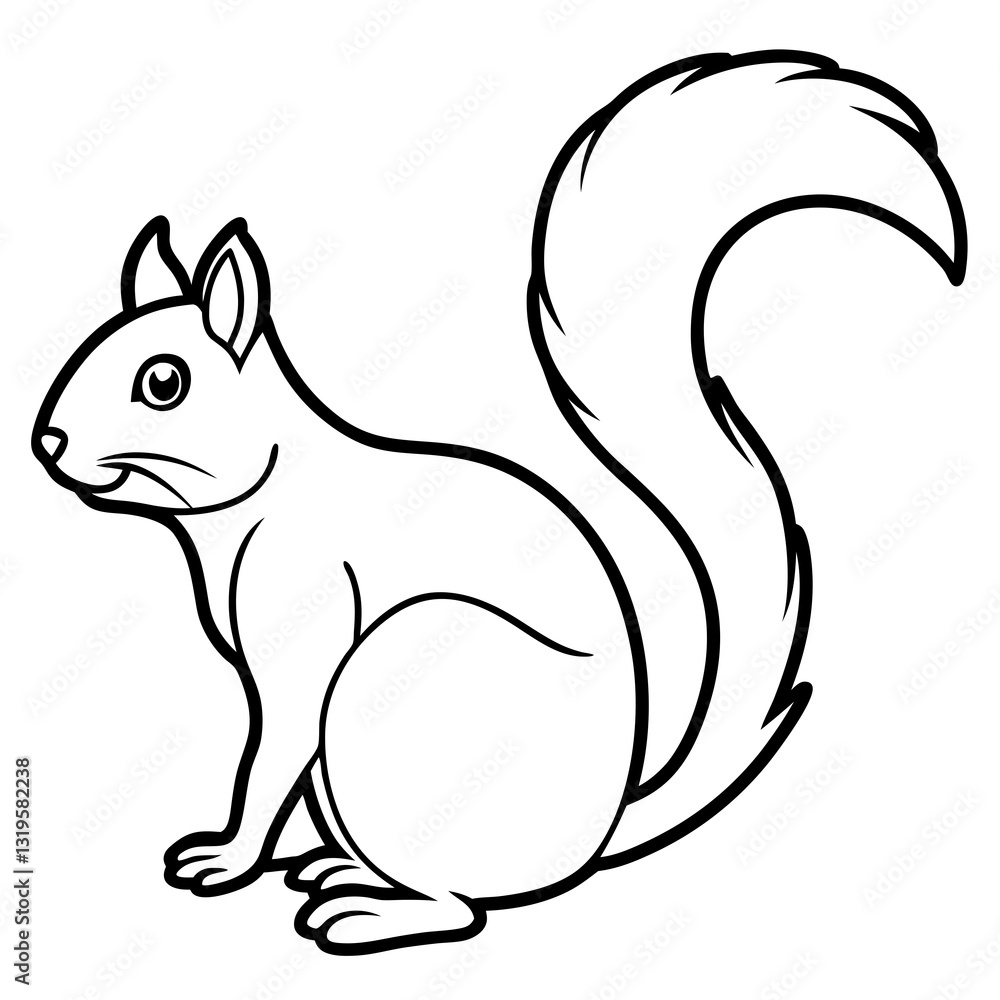 Sleek One-Stroke Squirrel Vector Art Sleek One-Stroke Squirrel Vector Art
