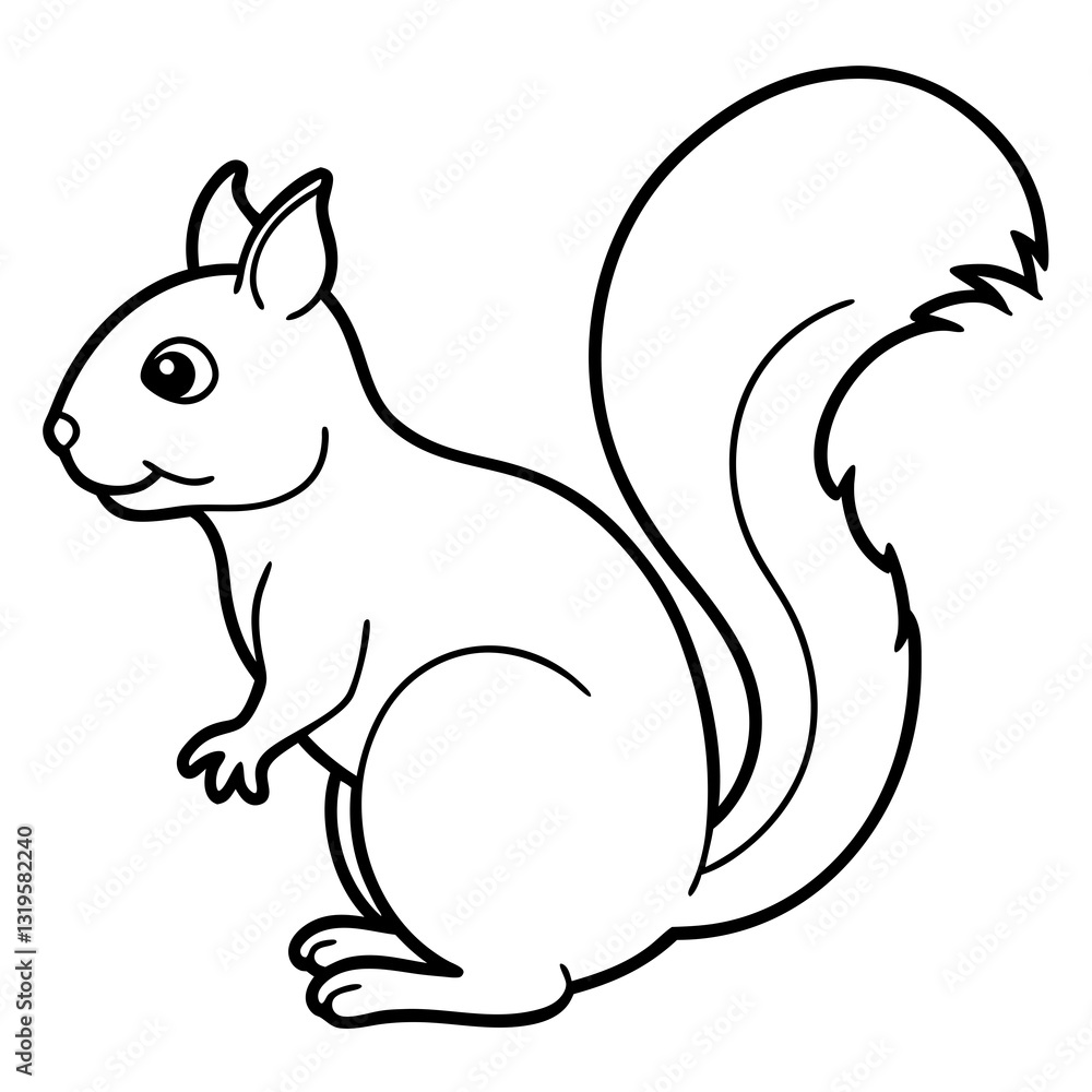 Sleek One-Stroke Squirrel Vector Art Sleek One-Stroke Squirrel Vector Art