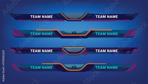 Scoreboard Broadcast Graphic and Lower Thirds Template for sport soccer and football