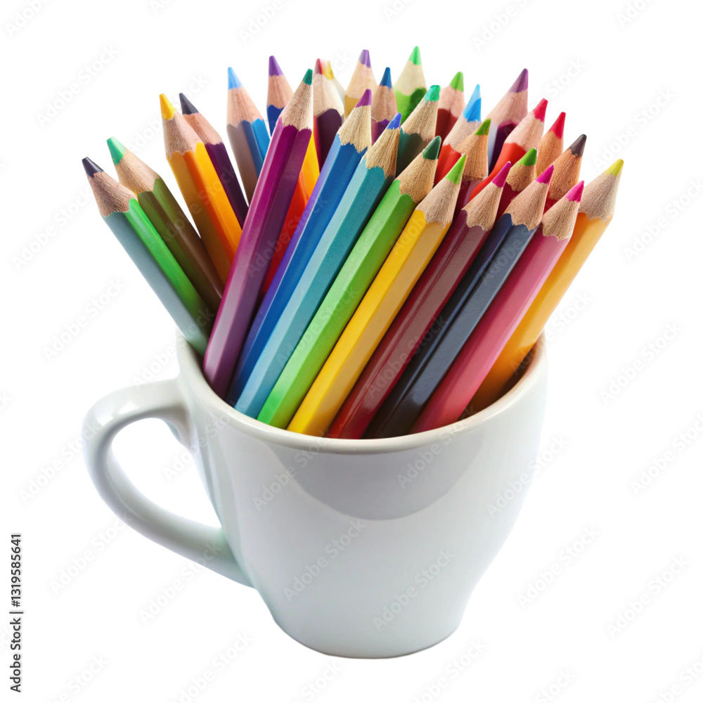 colored pencils in a cup colored pencils in a cup