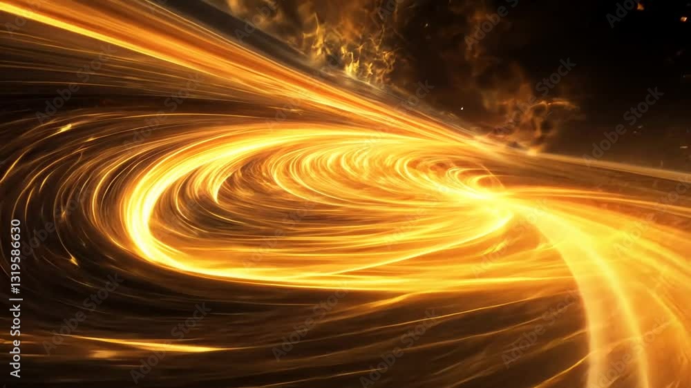 Abstract golden light streaks create a cosmic swirl, luminous glowing energy flow Abstract golden light streaks create a cosmic swirl, luminous glowing energy flow
