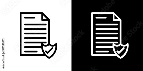 Contract Coverage icons in stroke line style in black and white colors