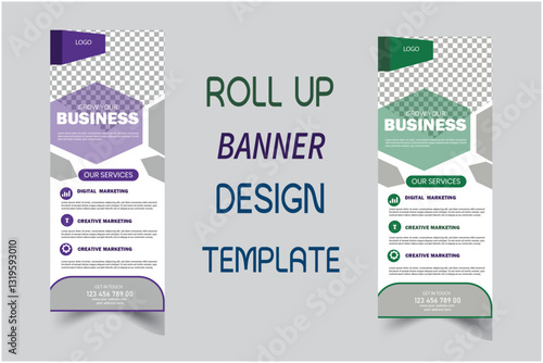 Corporate roll up banner design template