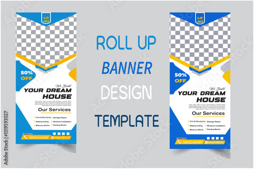 Corporate roll up banner design template
