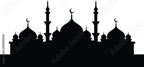 Masjid Minaret Silhouette in vector format