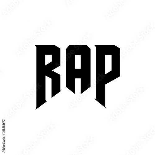 RAP letter logo design for technology company. RAP logo design black and white color combination. RAP logo, RAP vector, RAP design, RAP icon, RAP alphabet. RAP typography logo design.