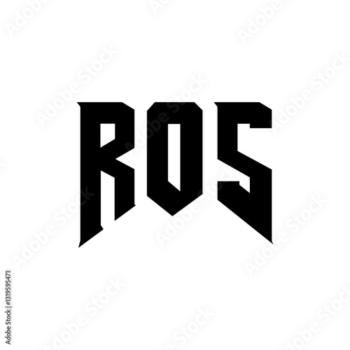ROS letter logo design for technology company. ROS logo design black and white color combination. ROS logo, ROS vector, ROS design, ROS icon, ROS alphabet. ROS typography logo design.