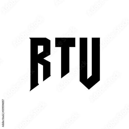 RTU letter logo design for technology company. RTU logo design black and white color combination. RTU logo, RTU vector, RTU design, RTU icon, RTU alphabet. RTU typography logo design.