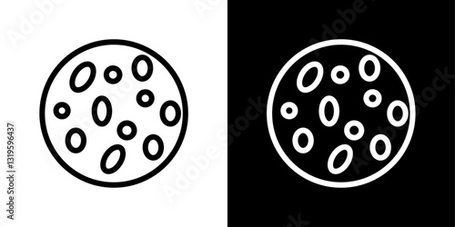 Thalassaemia icons in stroke line style in black and white colors