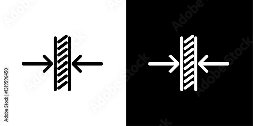 Thickness icons in stroke line style in black and white colors